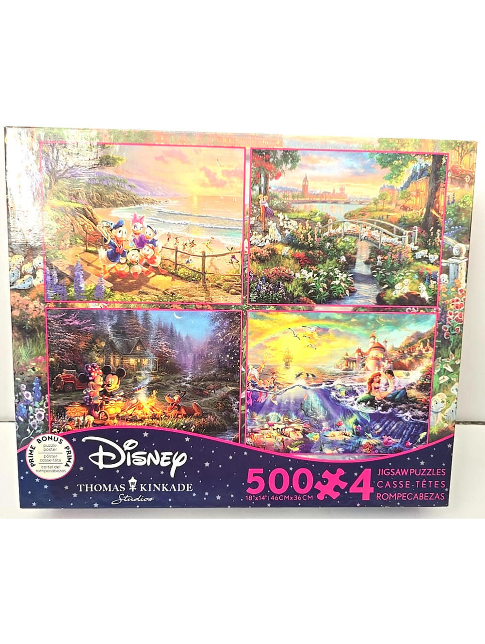 Disney Thomas Kinkade 4x500 Pc Ceaco Puzzle Set